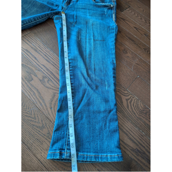 LA Idol Beaded Dainty Capri Pants Womens Sz 13 Lappered Print Rhinestone Y2K VTG - Picture 8 of 11